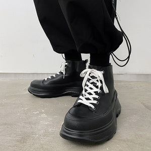 Platform Black Motorcycle Boots