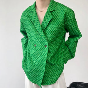 Autumn Plaid Suit Collar Long Sleeve Shirt