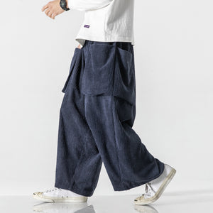 Corduroy Drape Straight Wide-leg Pants