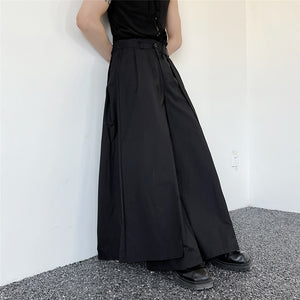 Dark Knight Double Layer Wide-Leg Trousers