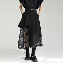 Load image into Gallery viewer, Irregular High-waist Paneled Mesh Skirt
