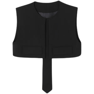 Cropped Pullover Vest with Tie
