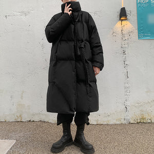 Black Strap Mid Length Coat