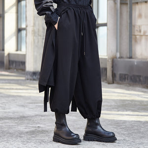 Lantern Wide-leg Cropped Slacks