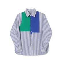 Load image into Gallery viewer, Irregular Patch Contrast Casual Shirt
