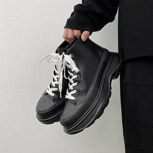 Platform Black Motorcycle Boots