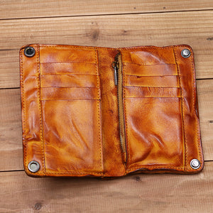 Retro Handmade Leather Wallet Multi Card Slots Wallet