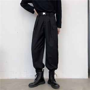 Drawstring Multi-pocket Trousers