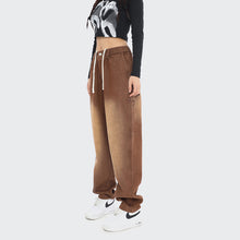 Load image into Gallery viewer, Vintage Brown Elastic Waist Washed Jeans
