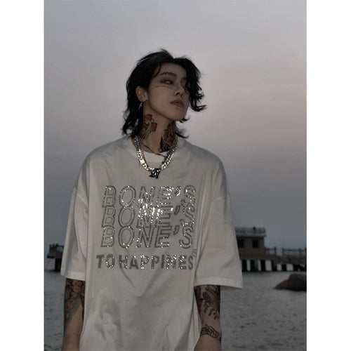 Blingbling Letters Short-sleeved T-shirt