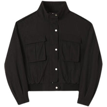 Load image into Gallery viewer, Pocket Stand Collar Cropped Jacket
