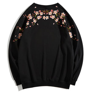 Plum Embroidery Sweatshirt
