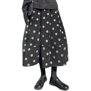 Polka Dot A-line Thick Skirt