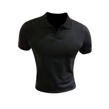 Load image into Gallery viewer, Slim Fit Lapel Solid Knit T-Shirt
