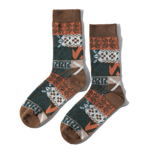 Men's Retro Ethnic Thick Line Socks