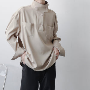 Thick Stand Collar Loose Shirt