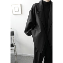 Load image into Gallery viewer, Black Waist Buckle Casual Trench Coat
