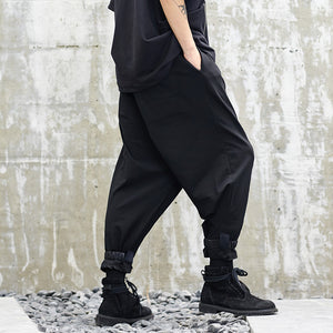 Elastic Waist Belted Casual Pants