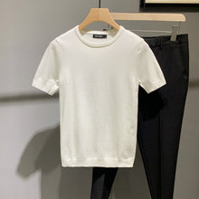 Load image into Gallery viewer, Half Turtleneck Knit Short Sleeve T-Shirt
