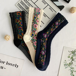 Warm Ethnic Cute Floral Printing Socks