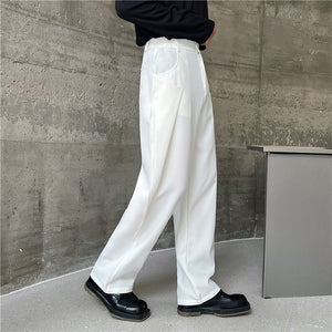 Stitching Design Wide Legs Falling Casual Pants