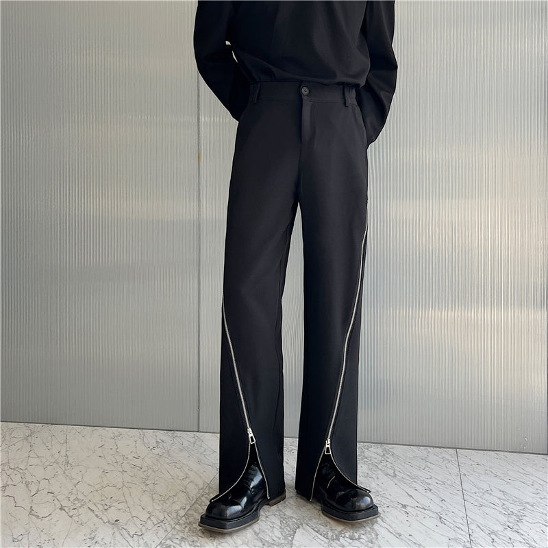 Irregular Zipper Casual Trousers