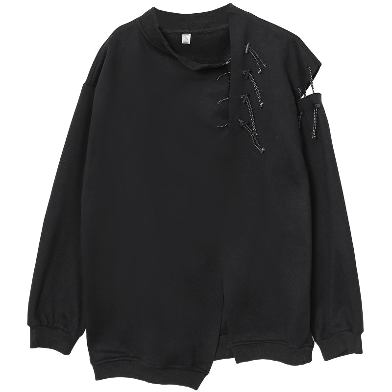 Asymmetrical Slit Loose Pullover