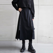 Load image into Gallery viewer, Irregular Multi-zipper Panel Skirt
