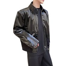 Load image into Gallery viewer, Pu Patent Leather Motorcycle Jacket
