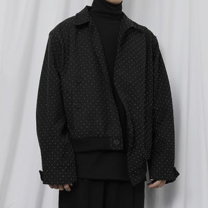 Sticky Bead Asymmetric Cropped Coat
