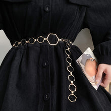 Load image into Gallery viewer, Hexagon Metal Slim Waist Chain

