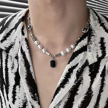 Load image into Gallery viewer, Black Pendant Beads Titanium Necklace
