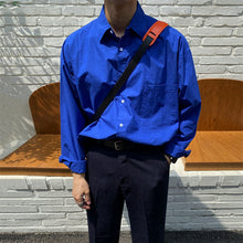 Load image into Gallery viewer, Blue Loose Long Sleeve Shirt
