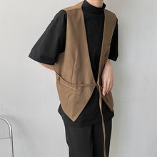 Load image into Gallery viewer, Simple Lace-up Asymmetric Solid Vest
