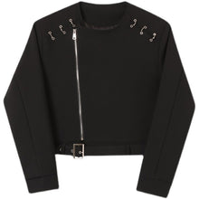 Load image into Gallery viewer, Cropped Jacket With Metal Belt

