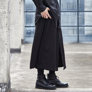 Casual Wide Leg Culottes Hakama Pants