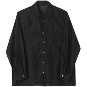 Sheer Organza Large Pocket Loose Shirt