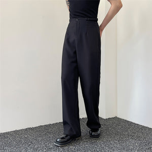 Waist Cutout Straight Wide-leg Trousers