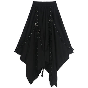 Dark Vintage Shirt High Waist Irregular Skirt