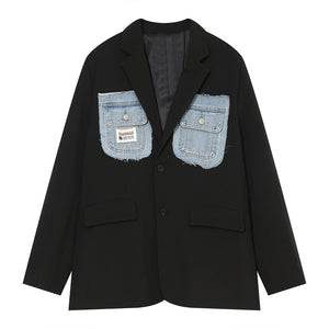 Denim Pocket Casual Blazer