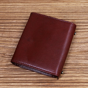 Tri-Fold Vintage Leather Wallet