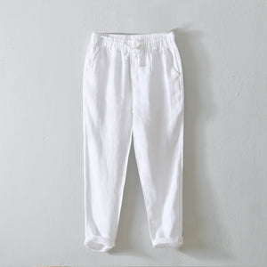 Linen Simple Solid Color Straight Pants