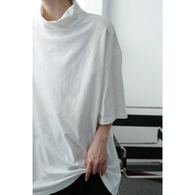 Load image into Gallery viewer, Solid Color Turtleneck Half Sleeve T-Shirt
