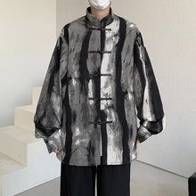Load image into Gallery viewer, Retro Button Ink Tie Dye Printing Long Sleeve Shirt
