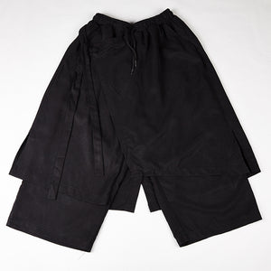Loose Cropped Culottes Multi-layer Hakama Pants