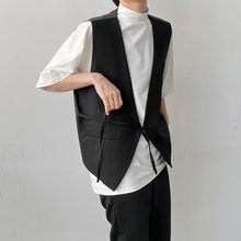Load image into Gallery viewer, Simple Lace-up Asymmetric Solid Vest
