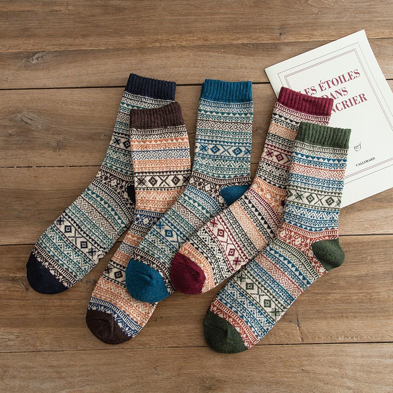 Men's Retro Ethnic Deodorant Cotton Socks