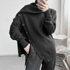 Irregular Scarf Neck Sweater