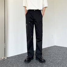 Load image into Gallery viewer, Vintage Rivet Cargo Zipper Casual Trousers
