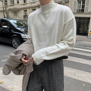 Solid Color Half Turtleneck Sweater